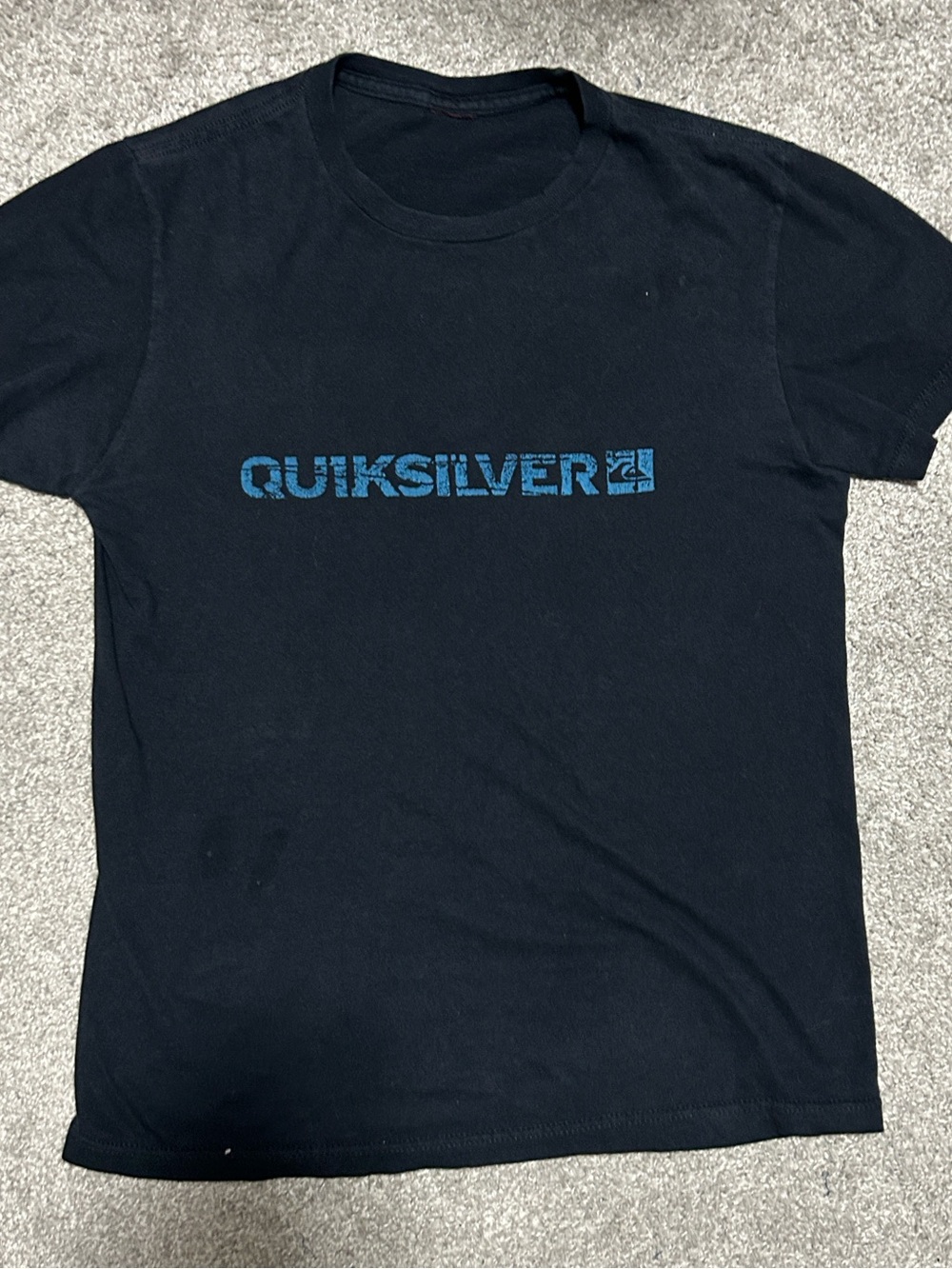 Y2K QuikSilver Black Blue Graphic Tee Shirt Small
